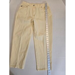 Lauren Ralph Lauren Pants High Rise Tapered Leg‎ Cotton Blend Creme/Tan Size 10
